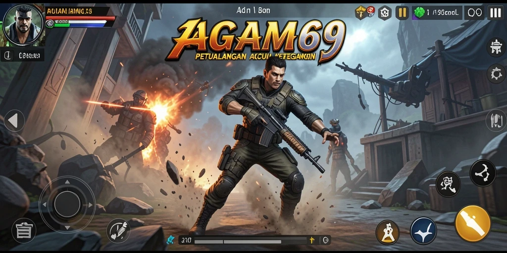 Screenshot AGAM69 memperlihatkan aksi karakter saat bertarung melawan musuh.