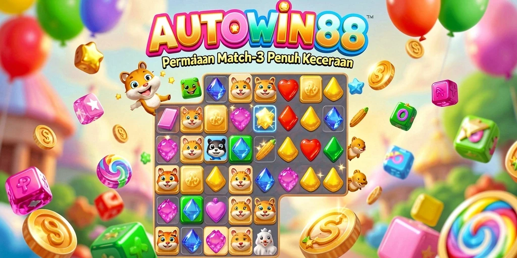 Gameplay seru di AUTOWIN88 dengan tantangan Match-3 yang menarik.