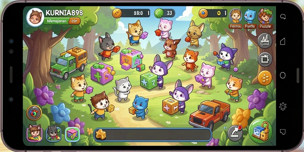 Screenshot gameplay KURNIA898 menampilkan tantangan puzzle yang menarik.