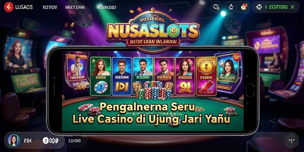 Tampilan gameplay seru NUSASLOTS dalam pengalaman Live Casino.