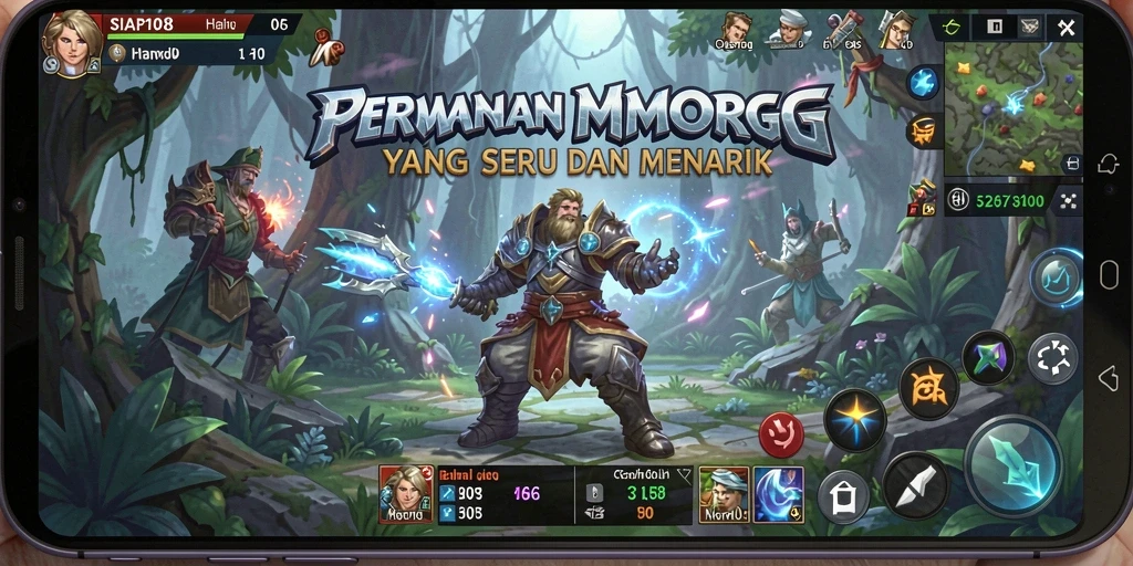 Tampilan gameplay menarik dari SIAP108 dengan karakter dan monster yang beragam.